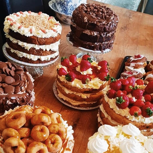 cakes, pancakes and donuts